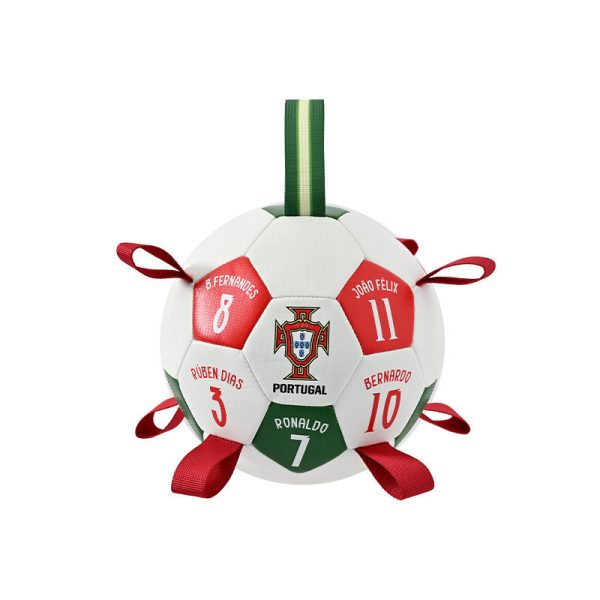 Durable Outdoor Dog Toy: Interactive Rope-Knit Ball – Chew-Resistant, Sports-Themed, and Great for Training and Play